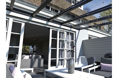 Avant-garde Veranda with Outdoor Seating Avant-garde Veranda with Outdoor Seating