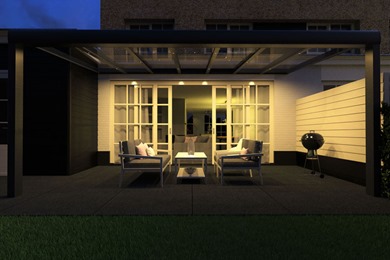 Avant-garde Glass Veranda At Night - July 2019