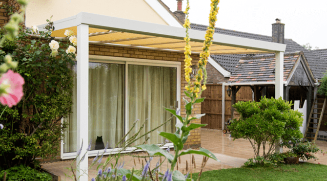 Stunning White Glass Roof Garden Veranda