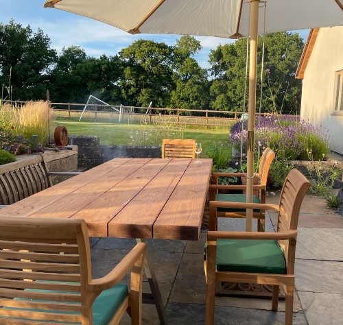 rustic outdoor pine dining table