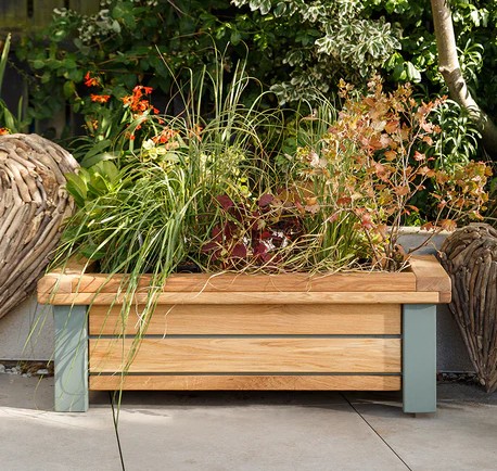 large rectangular garden planter