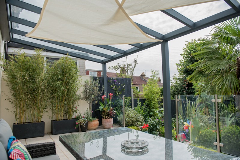 Colourful garden veranda