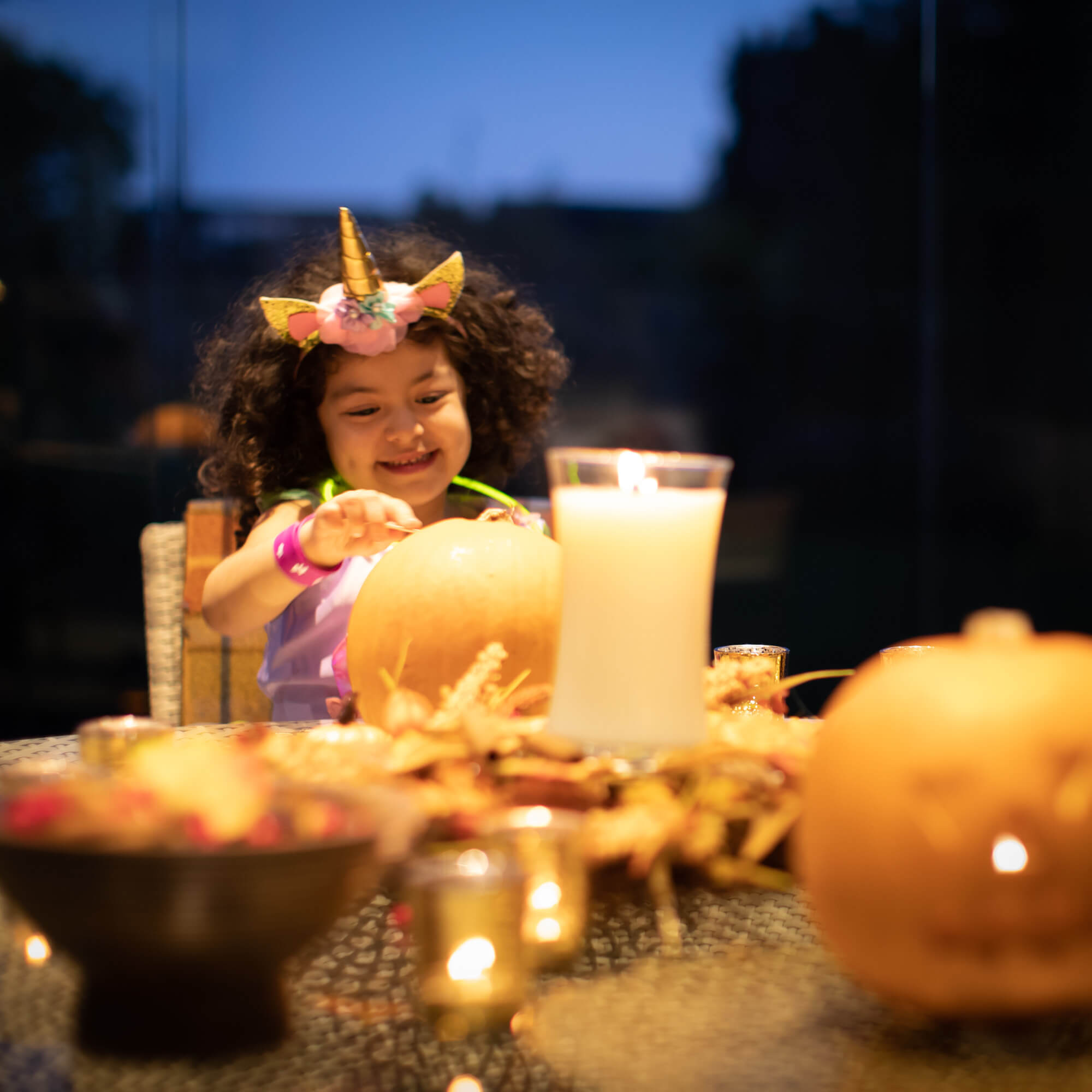 Carving pumpkins for Halloween