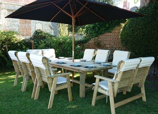 large ten seater outdoor banqueting table